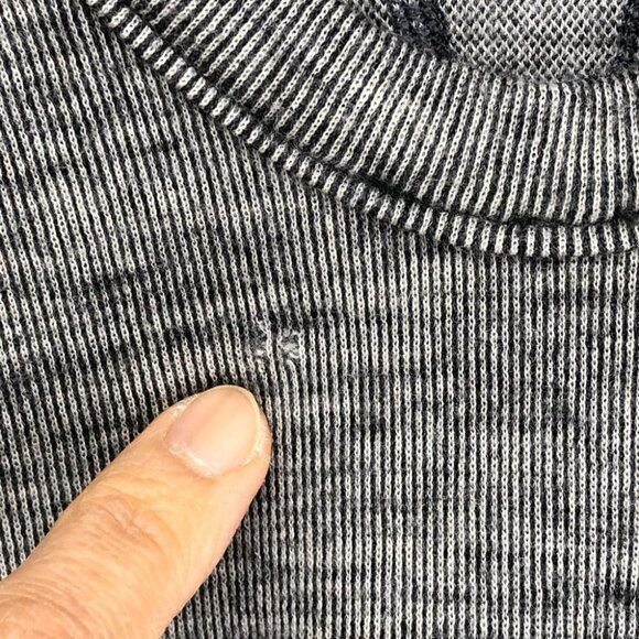 Aritzia Wilfred Heather Grey Ribbed Wool Longsleeve Round Neck Round Hem Dress M - Picture 12 of 16